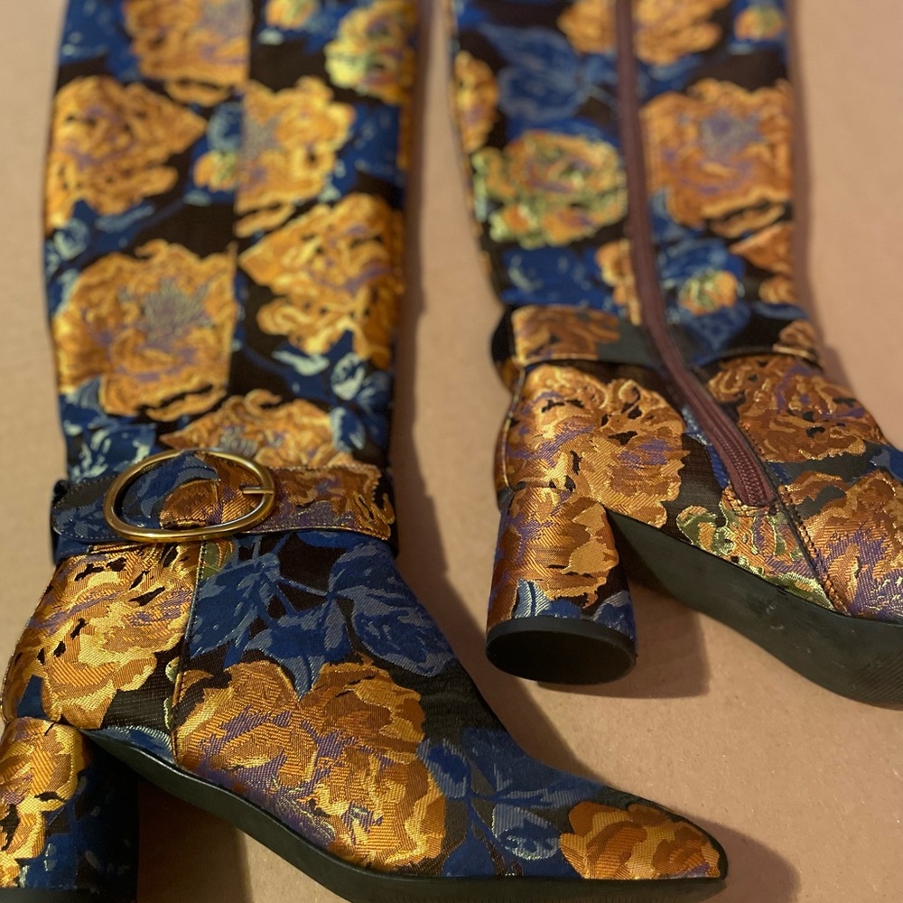 RARA AVIS Captive Floral Brocade boots